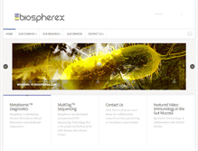 Tablet Screenshot of biospherex.com